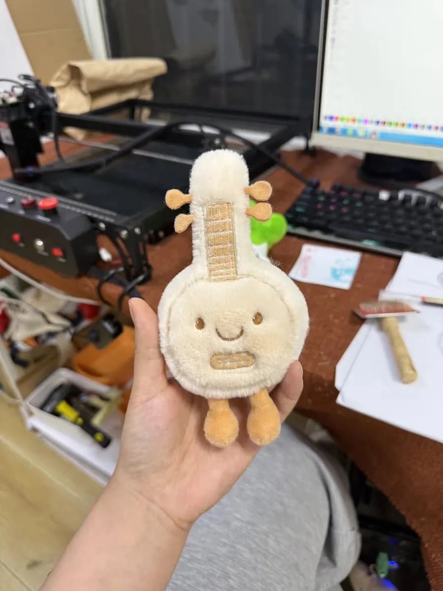 Corn cob character plush toy with a textured husk
