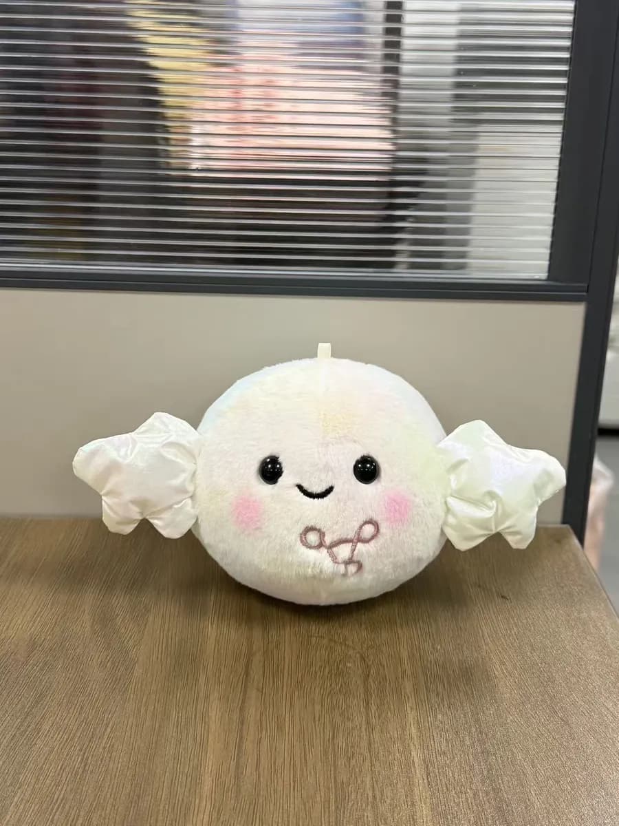 Dumpling character plush toy with felt wings