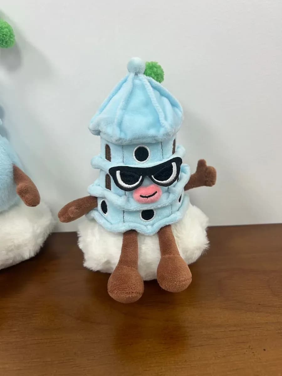 Tower landmark plush souvenir with printed windows